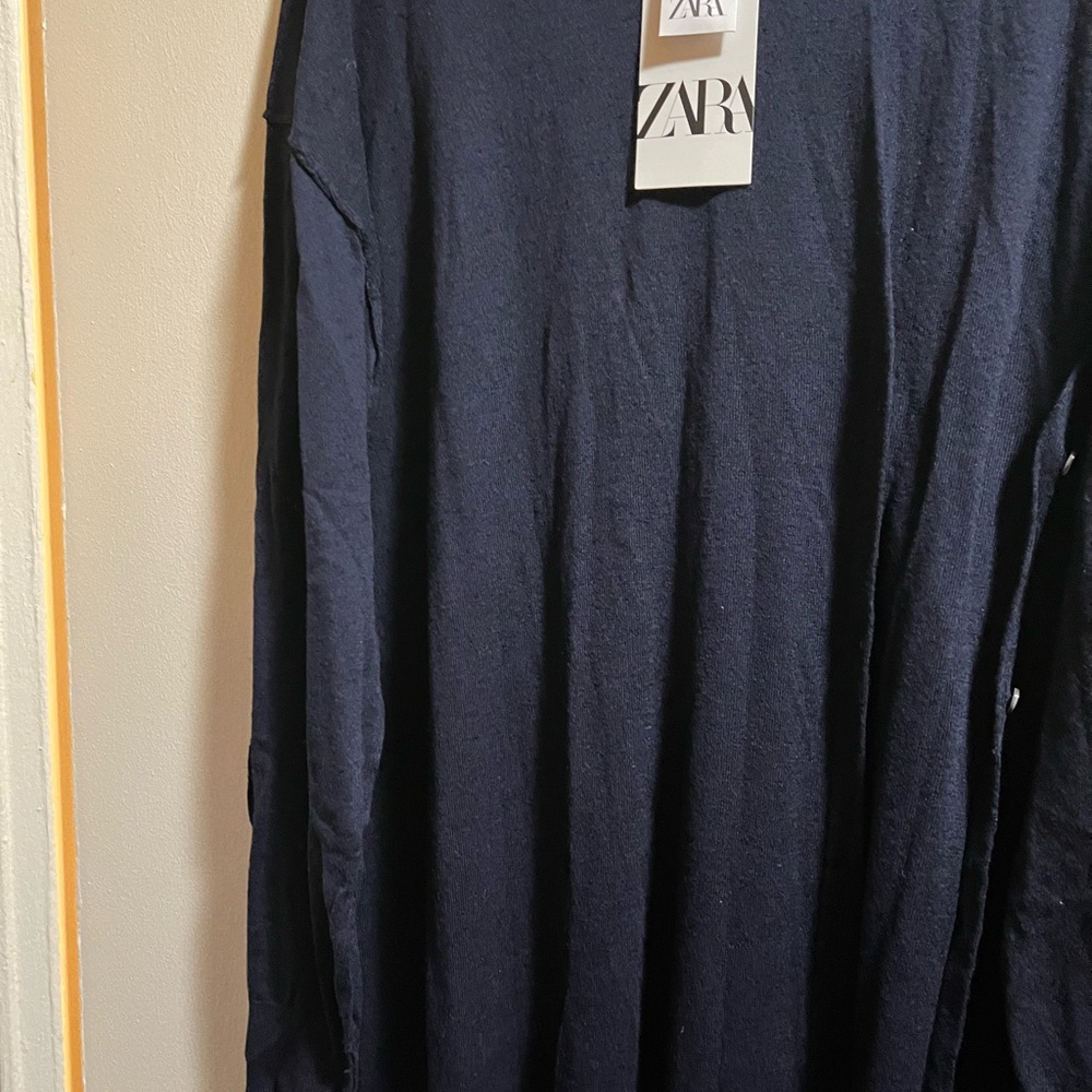 Zara Dark Blue Buttoned Dress - Picture 4 of 5